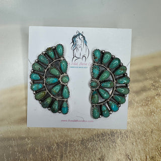 Royston Half Cluster Studs-Earrings-The Wild Horse Co.-The Wild Horse Co. Women's Native American Jewelry in Washington, OK.