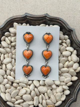 The Orange Heart Earrings