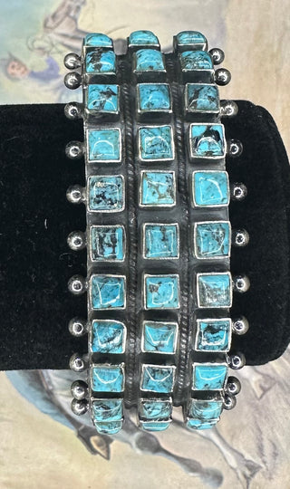 3 Stone Turquoise Cuff-The Wild Horse Co.-The Wild Horse Co. Women's Native American Jewelry in Washington, OK.