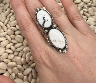 White Buffalo Adjustable Ring-The Wild Horse Co.-The Wild Horse Co. Women's Native American Jewelry in Washington, OK.