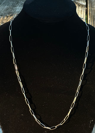 Paperclip Chain Necklace-Necklaces-The Wild Horse Co.-The Wild Horse Co. Women's Native American Jewelry in Washington, OK.