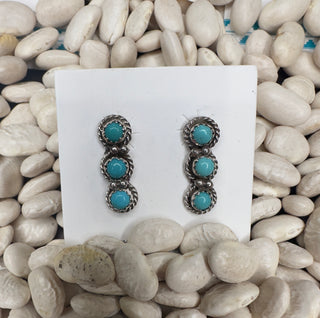 3 Stone Studs-Earrings-The Wild Horse Co.-The Wild Horse Co. Women's Native American Jewelry in Washington, OK.