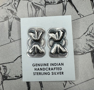 Bowtie Concho Studs-Earrings-The Wild Horse Co.-The Wild Horse Co. Women's Native American Jewelry in Washington, OK.