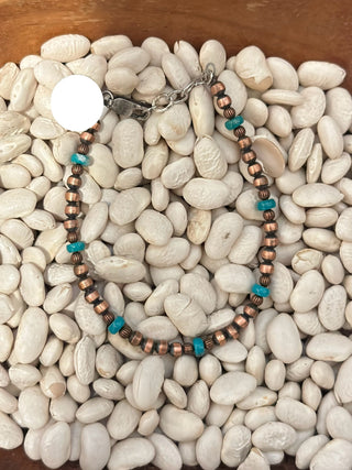 The Fluted Copper x Turquoise Bracelet