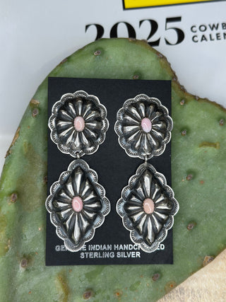 The Pink Lunas-Earrings-The Wild Horse Co.-The Wild Horse Co. Women's Native American Jewelry in Washington, OK.