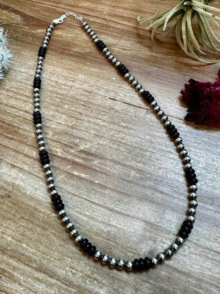 Onyx x Navajo Pearl Necklace-The Wild Horse Co.-The Wild Horse Co. Women's Native American Jewelry in Washington, OK.