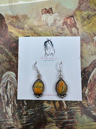 The Bumblebee Dangles-Earrings-The Wild Horse Co.-The Wild Horse Co. Women's Native American Jewelry in Washington, OK.