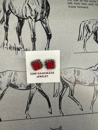 The Squared Studs-The Wild Horse Co.-The Wild Horse Co. Women's Native American Jewelry in Washington, OK.