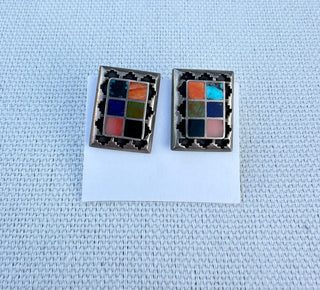 The Patchwork Studs-The Wild Horse Co.-The Wild Horse Co. Women's Native American Jewelry in Washington, OK.