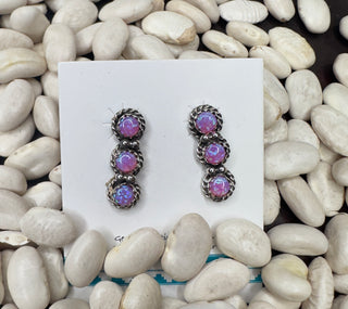 3 Stone Studs-Earrings-The Wild Horse Co.-The Wild Horse Co. Women's Native American Jewelry in Washington, OK.