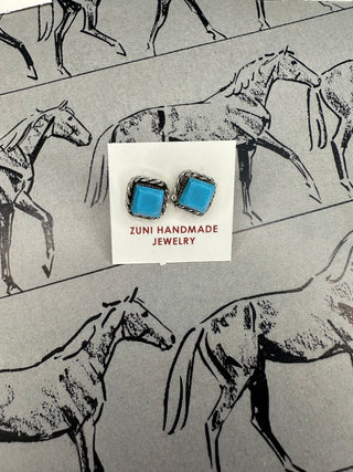 The Squared Studs-The Wild Horse Co.-The Wild Horse Co. Women's Native American Jewelry in Washington, OK.