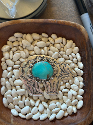 The Turquoise Bear Pin-Pendant
