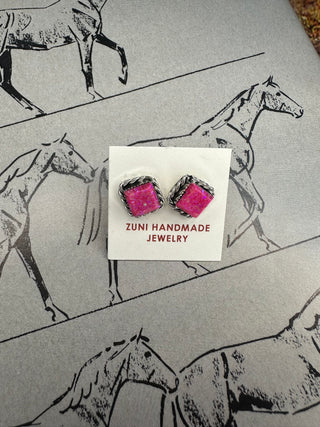 The Squared Studs-The Wild Horse Co.-The Wild Horse Co. Women's Native American Jewelry in Washington, OK.