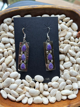 The Lined Charoite Earrings