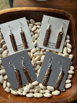 The Stamped Copper Dangle Earrings