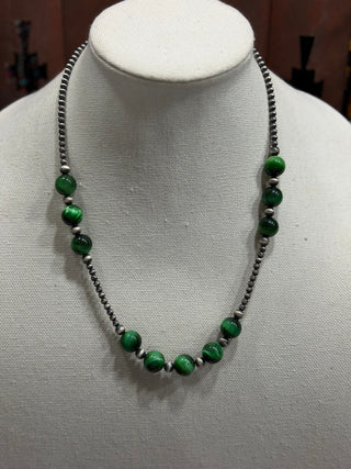 The Malachite x Sterling Pearl Necklace