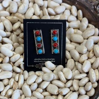 The Lia Turquoise & Coral Studs