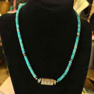 The Turquoise Barrel Bead Necklace