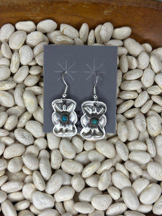 Turquoise Bowtie Concho Earrings