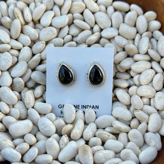 The Onyx Teardrop Studs