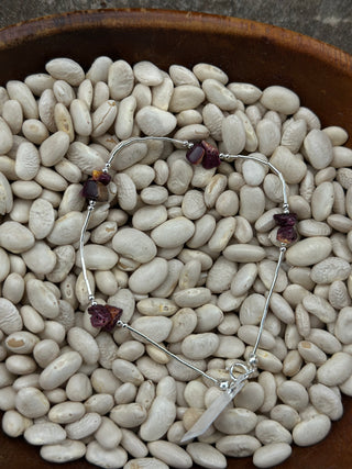 The Purple Spiny Liquid Silver Anklet