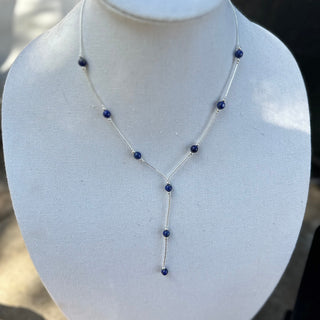 The Lapis Liquid Silver Lariat
