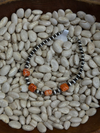 Orange Spiny Square Pearl Bracelet