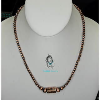 The Copper Barrel Bead Necklace