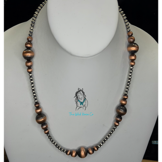 The Graduated Copper x Silver Pearl Necklace