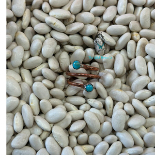 The Wrapped Copper Ring with Double Stone Turquoise