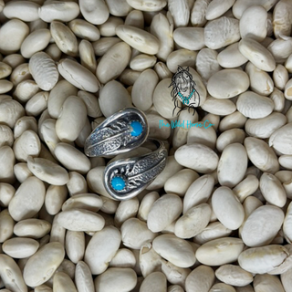 Sandcast Feather Adjustable Ring