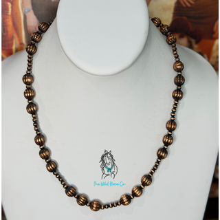 The Graduated Fluted Copper Pearl Necklace