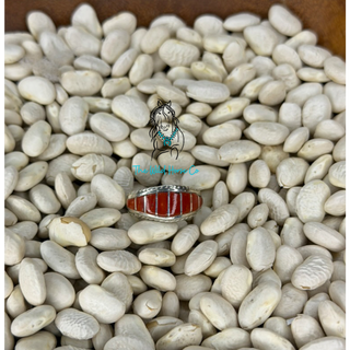 The Red Coral Inlay Ring