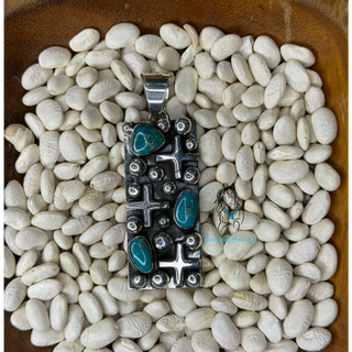 The CB Turquoise Cross Dot Pendant