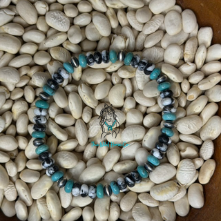 White Buffalo & Turquoise x Sterling Pearl Bracelet